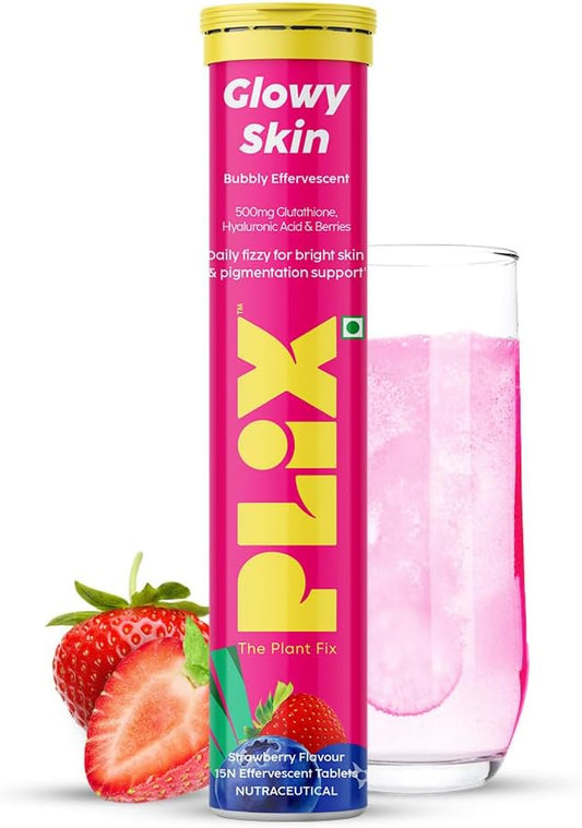 PLIX - THE PLANT FIX Glutathione Tablets With Vitamin C | 15 Collagen Supplements |500mg L-Glutathione