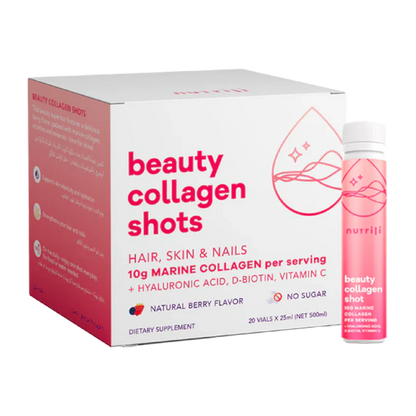 Nutrili Marine Collagen Shots (20) | Hair, Skin & Nails | 10g Marine Collagen, Hyaluronic Acid, Biotin & Vitamin C